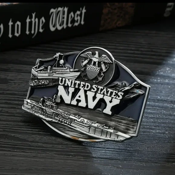 New men's Navy Military belt buckle - Picture 2 of 4